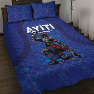 Haiti Ayiti Nan Mondyal 2026 Quilt Bed Set Fyete Lit Victwa Blue Version