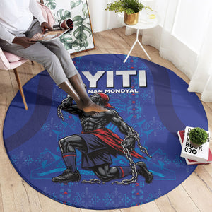 Haiti Ayiti Nan Mondyal 2026 Round Carpet Fyete Lit Victwa Blue Version