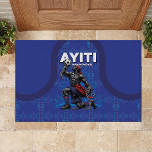 Haiti Ayiti Nan Mondyal 2026 Rubber Doormat Fyete Lit Victwa Blue Version
