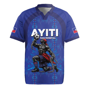 Custom Haiti Ayiti Nan Mondyal 2026 Rugby Jersey Fyete Lit Victwa Blue Version