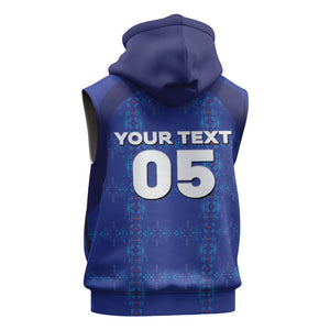 Custom Haiti Ayiti Nan Mondyal 2026 Sleeveless Zip Hoodie Fyete Lit Victwa Blue Version
