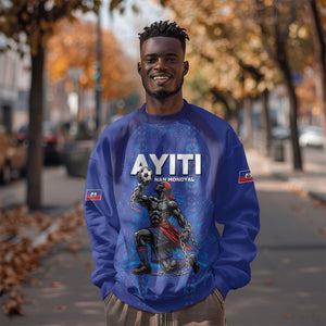 Custom Haiti Ayiti Nan Mondyal 2026 Sweatshirt Fyete Lit Victwa Blue Version