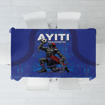 Haiti Ayiti Nan Mondyal 2026 Tablecloth Fyete Lit Victwa Blue Version