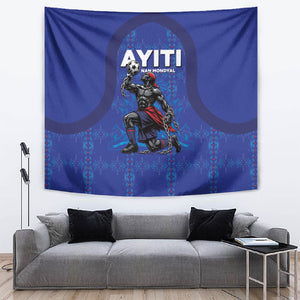 Haiti Ayiti Nan Mondyal 2026 Tapestry Fyete Lit Victwa Blue Version