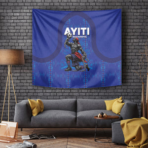 Haiti Ayiti Nan Mondyal 2026 Tapestry Fyete Lit Victwa Blue Version