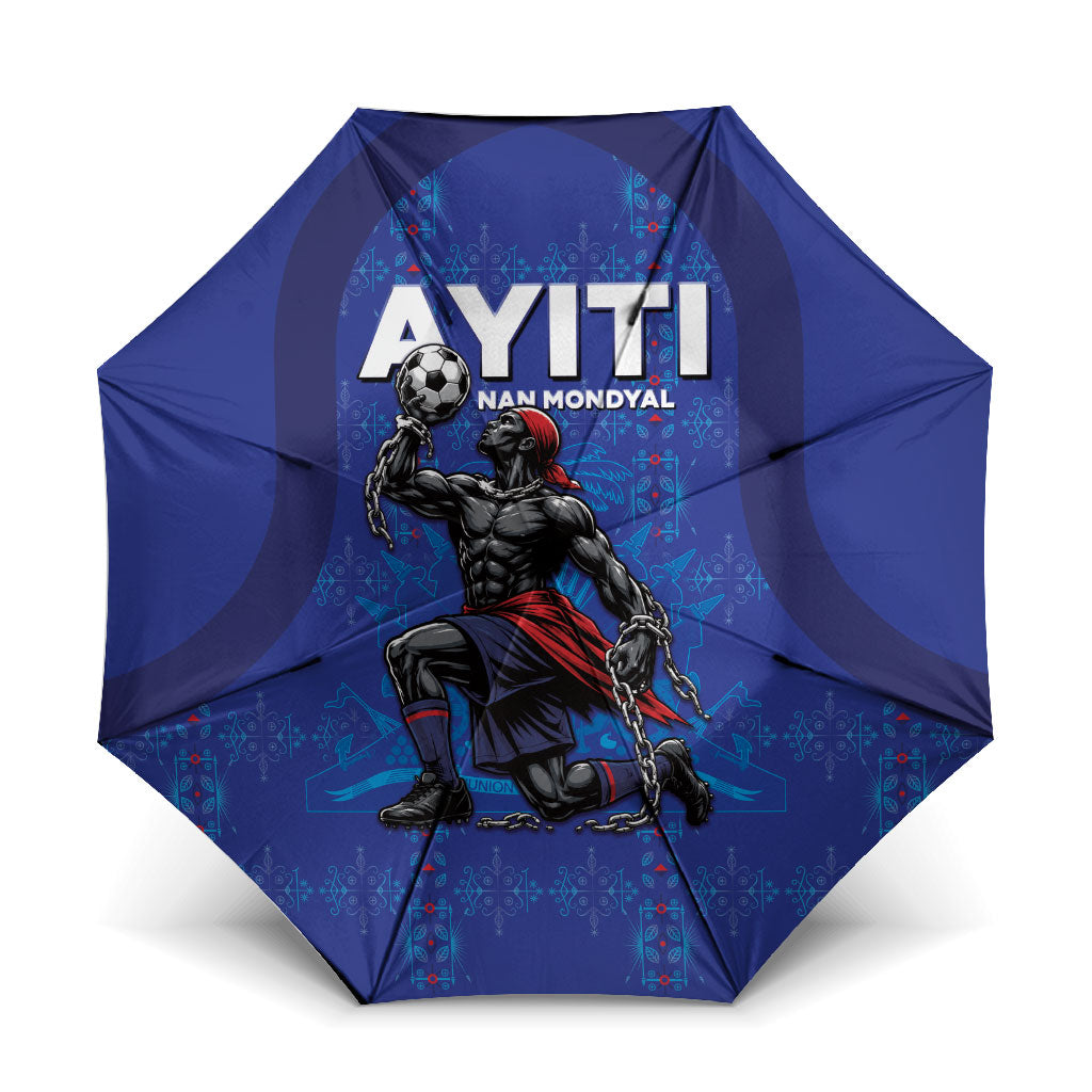 Haiti Ayiti Nan Mondyal 2026 Umbrella Fyete Lit Victwa Blue Version