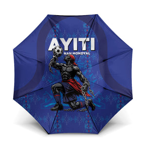 Haiti Ayiti Nan Mondyal 2026 Umbrella Fyete Lit Victwa Blue Version
