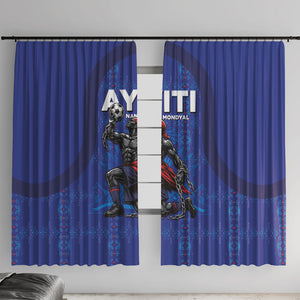 Haiti Ayiti Nan Mondyal 2026 Window Curtain Fyete Lit Victwa Blue Version