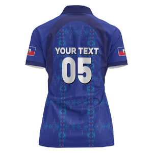 Custom Haiti Ayiti Nan Mondyal 2026 Women Polo Shirt Fyete Lit Victwa Blue Version