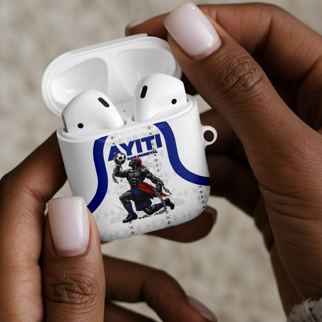 Haiti Ayiti Nan Mondyal 2026 AirPods Case Fyete Lit Victwa White Version