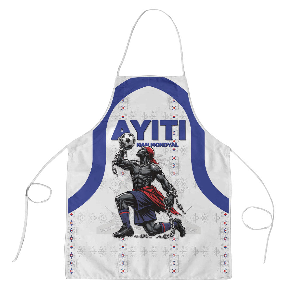 Haiti Ayiti Nan Mondyal 2026 Apron Fyete Lit Victwa White Version