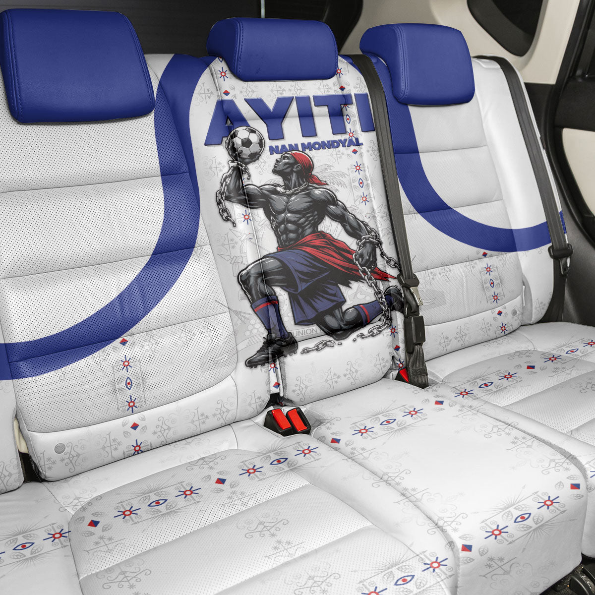 Haiti Ayiti Nan Mondyal 2026 Back Car Seat Cover Fyete Lit Victwa White Version