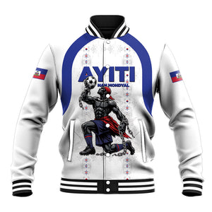 Custom Haiti Ayiti Nan Mondyal 2026 Baseball Jacket Fyete Lit Victwa White Version