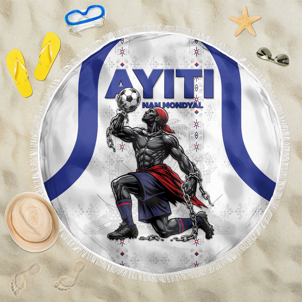 Haiti Ayiti Nan Mondyal 2026 Beach Blanket Fyete Lit Victwa White Version