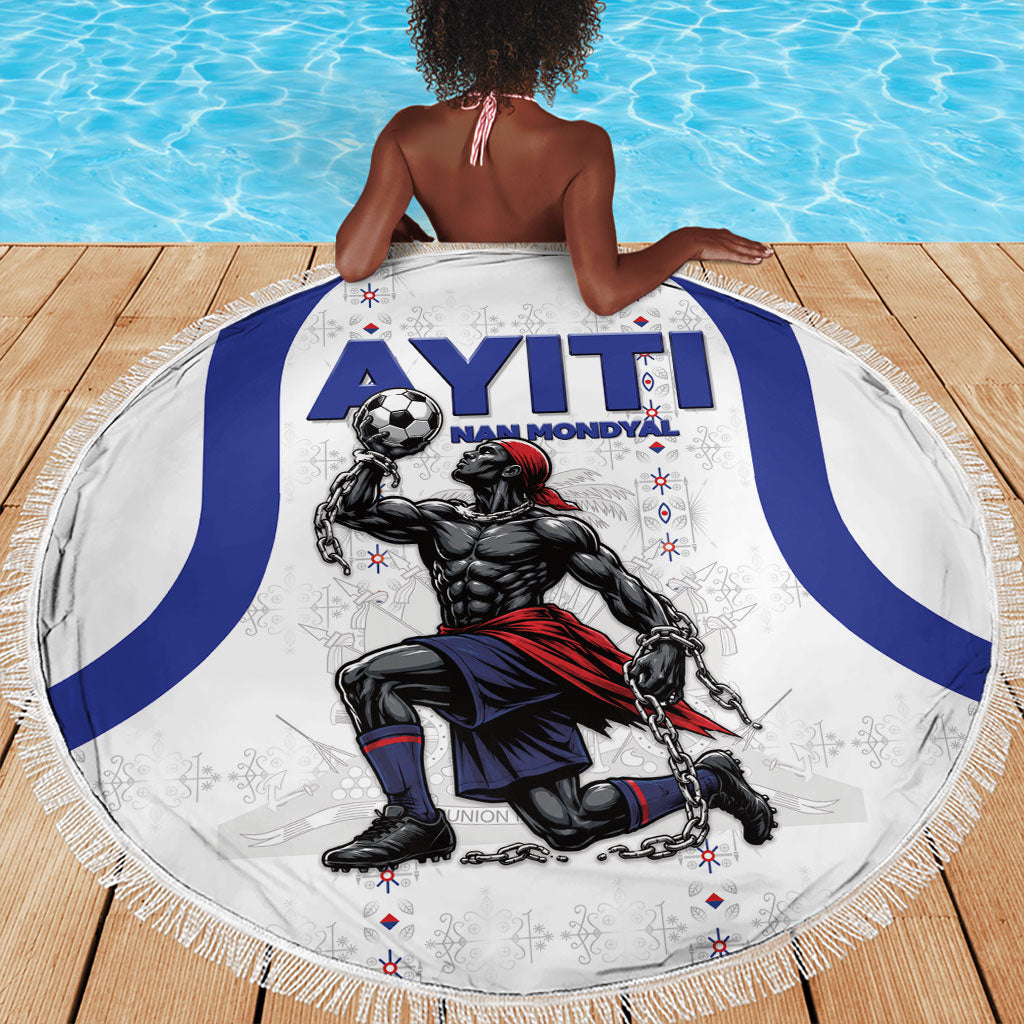 Haiti Ayiti Nan Mondyal 2026 Beach Blanket Fyete Lit Victwa White Version