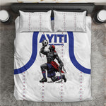 Haiti Ayiti Nan Mondyal 2026 Bedding Set Fyete Lit Victwa White Version