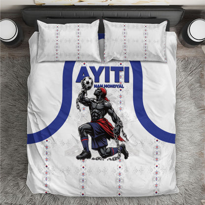 Haiti Ayiti Nan Mondyal 2026 Bedding Set Fyete Lit Victwa White Version