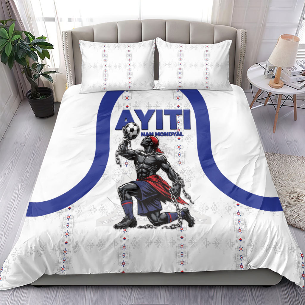 Haiti Ayiti Nan Mondyal 2026 Bedding Set Fyete Lit Victwa White Version