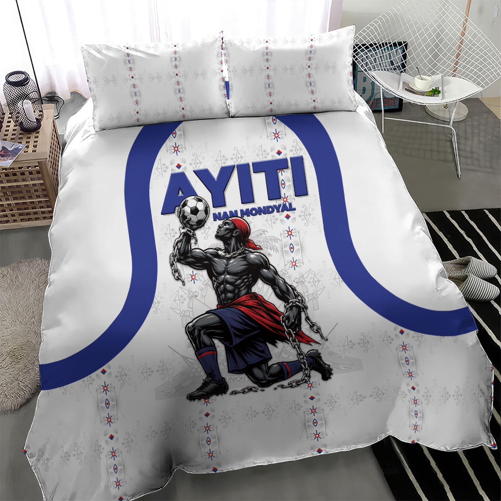 Haiti Ayiti Nan Mondyal 2026 Bedding Set Fyete Lit Victwa White Version