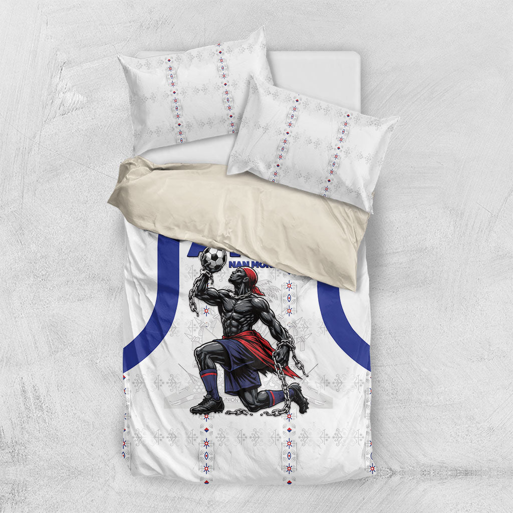 Haiti Ayiti Nan Mondyal 2026 Bedding Set Fyete Lit Victwa White Version
