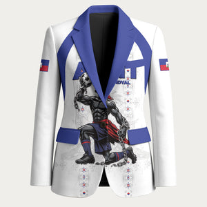 Custom Haiti Ayiti Nan Mondyal 2026 Blazer Fyete Lit Victwa White Version