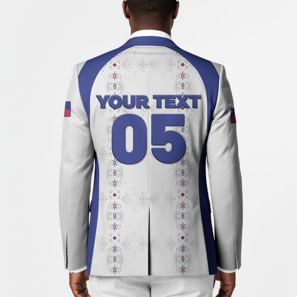 Custom Haiti Ayiti Nan Mondyal 2026 Blazer Fyete Lit Victwa White Version