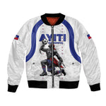 Custom Haiti Ayiti Nan Mondyal 2026 Bomber Jacket Fyete Lit Victwa White Version
