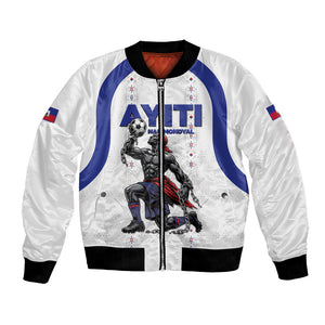 Custom Haiti Ayiti Nan Mondyal 2026 Bomber Jacket Fyete Lit Victwa White Version