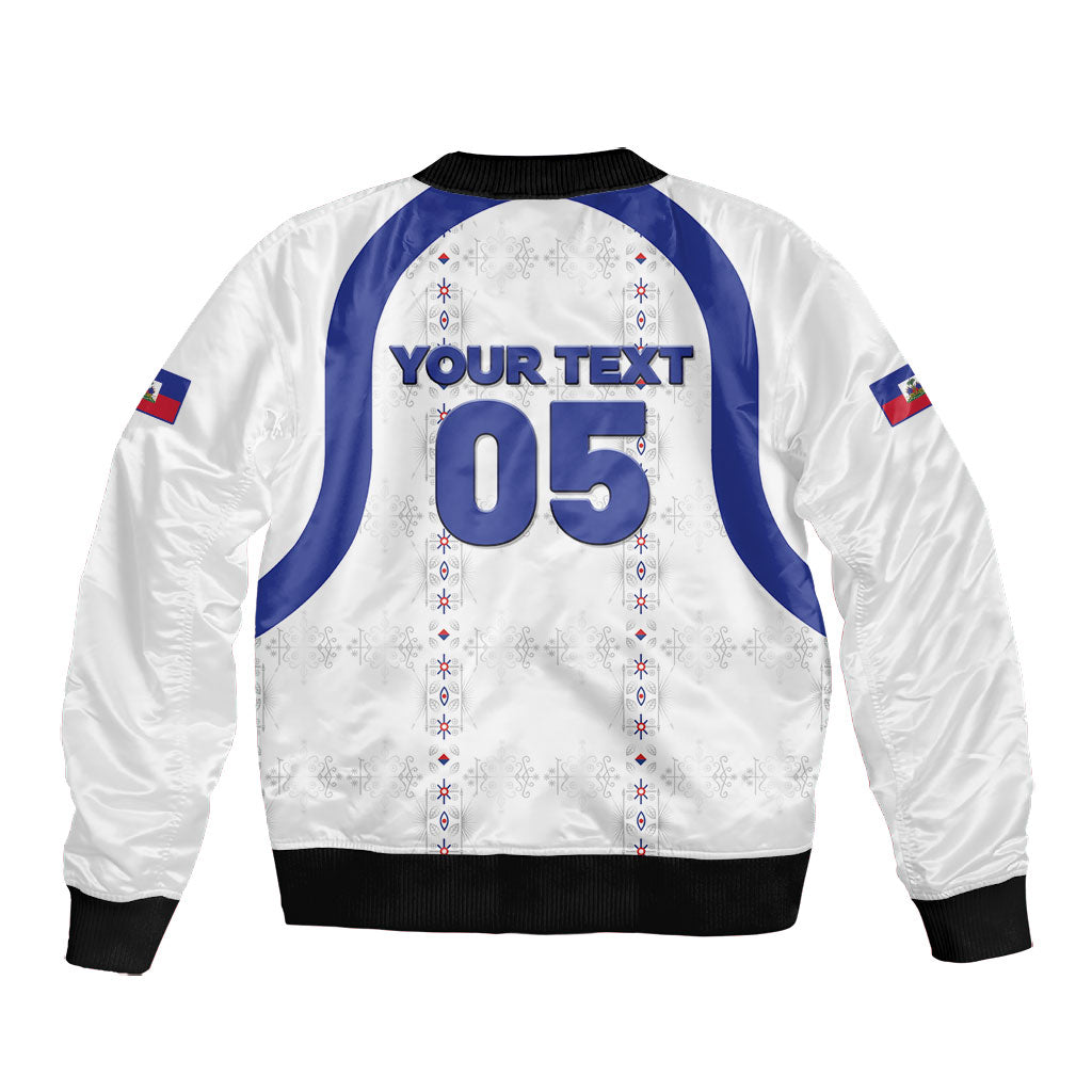 Custom Haiti Ayiti Nan Mondyal 2026 Bomber Jacket Fyete Lit Victwa White Version