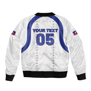 Custom Haiti Ayiti Nan Mondyal 2026 Bomber Jacket Fyete Lit Victwa White Version