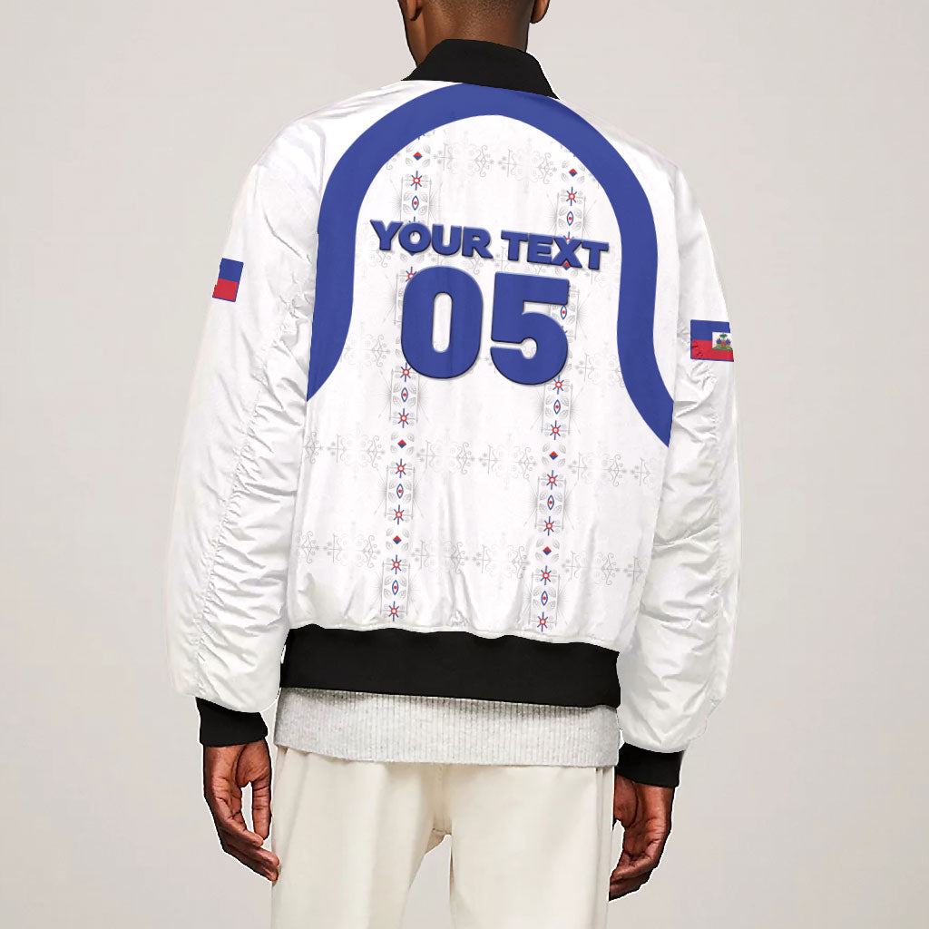 Custom Haiti Ayiti Nan Mondyal 2026 Bomber Jacket Fyete Lit Victwa White Version
