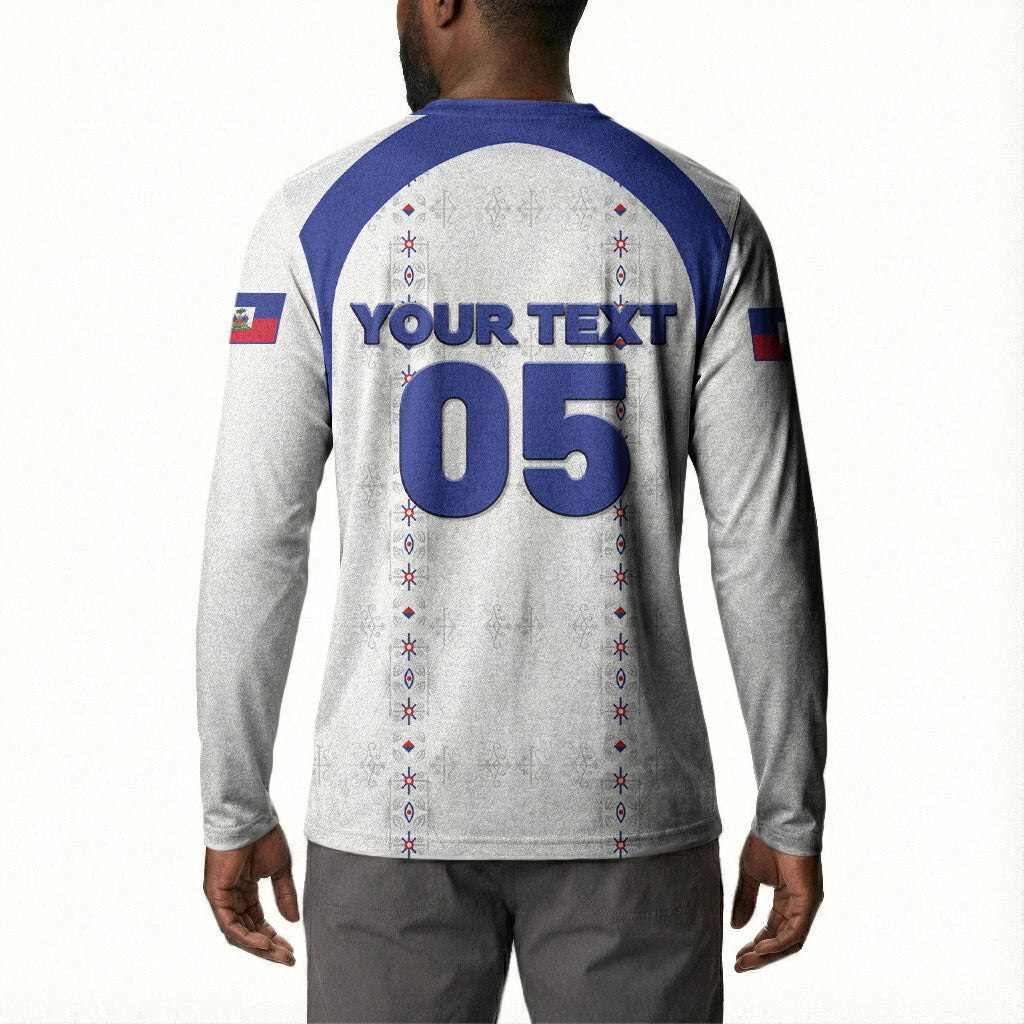 Custom Haiti Ayiti Nan Mondyal 2026 Button Sweatshirt Fyete Lit Victwa White Version