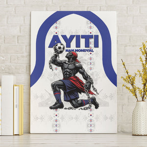 Haiti Ayiti Nan Mondyal 2026 Canvas Wall Art Fyete Lit Victwa White Version
