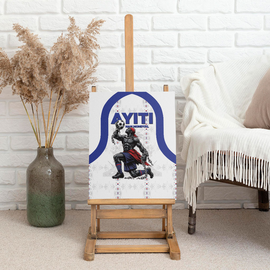 Haiti Ayiti Nan Mondyal 2026 Canvas Wall Art Fyete Lit Victwa White Version