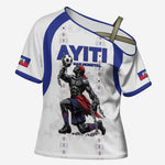 Custom Haiti Ayiti Nan Mondyal 2026 Cross Shoulder Shirt Fyete Lit Victwa White Version