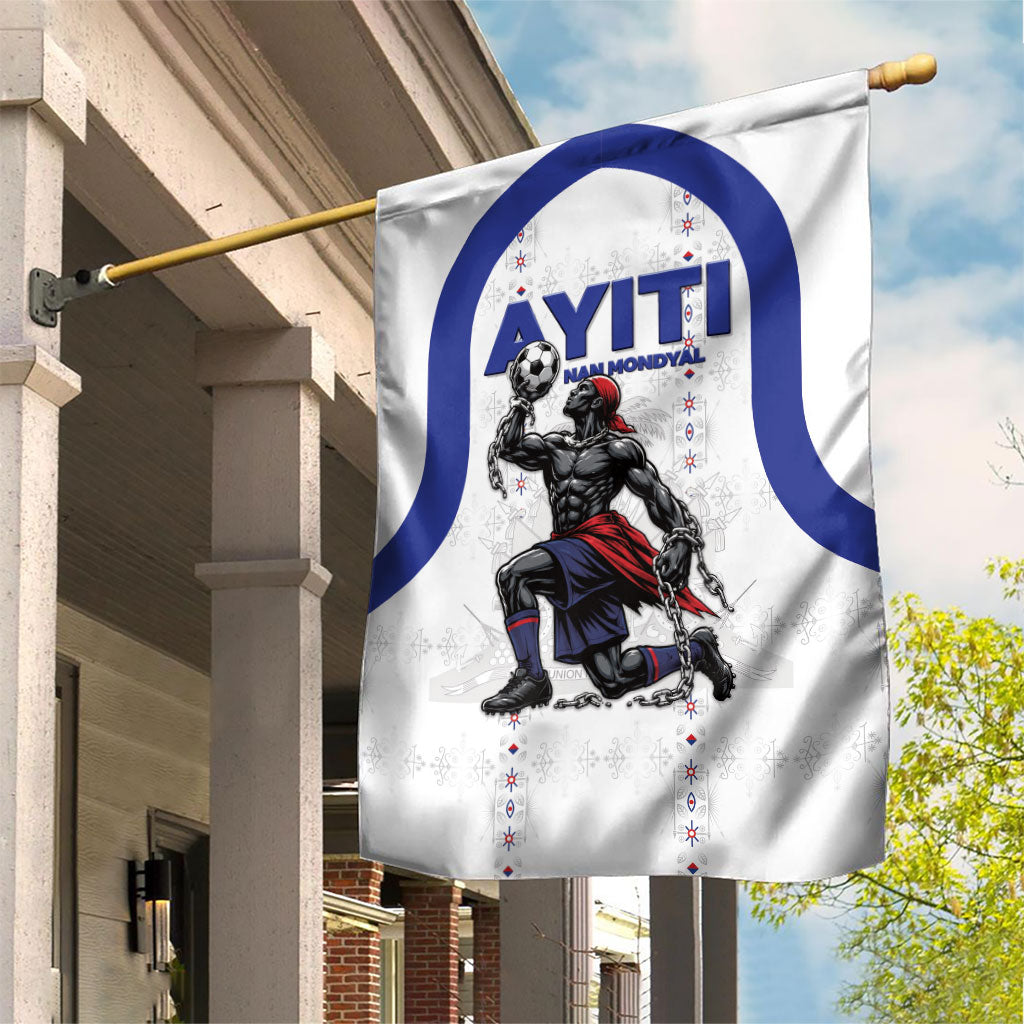 Haiti Ayiti Nan Mondyal 2026 Garden Flag Fyete Lit Victwa White Version