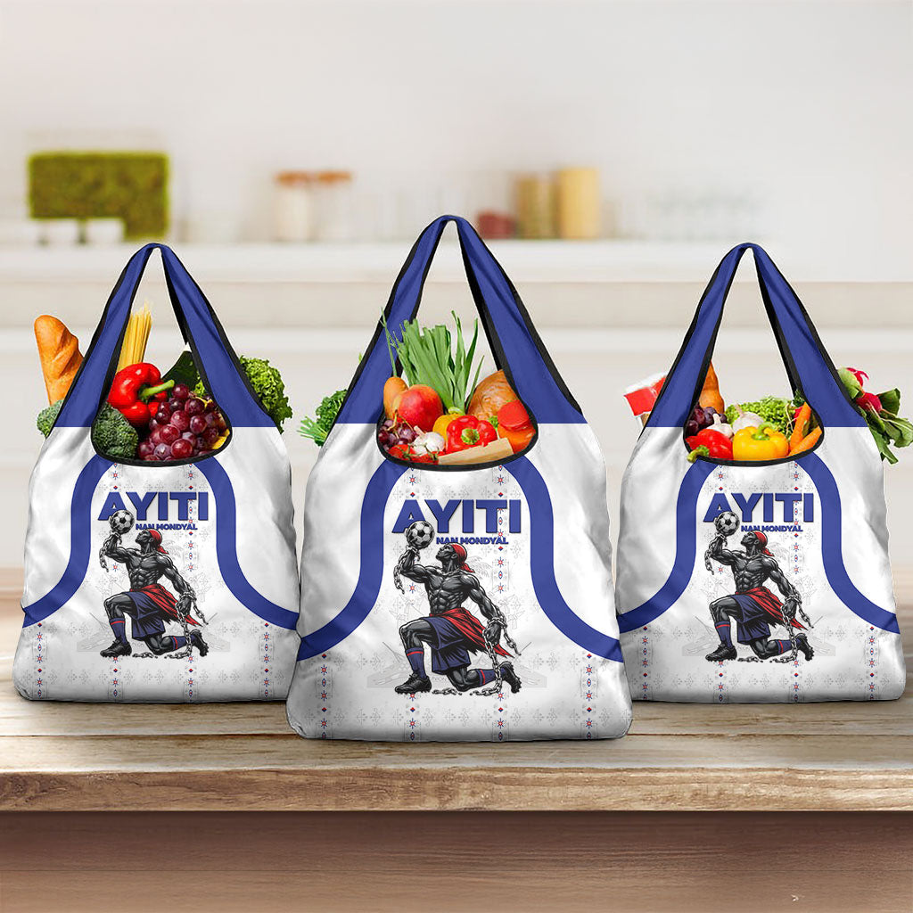 Haiti Ayiti Nan Mondyal 2026 Grocery Bag Fyete Lit Victwa White Version