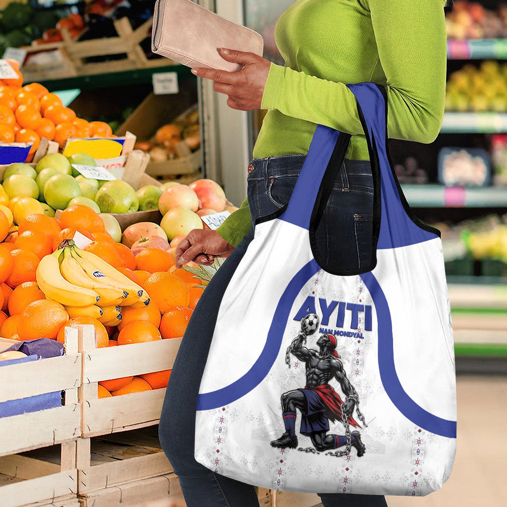 Haiti Ayiti Nan Mondyal 2026 Grocery Bag Fyete Lit Victwa White Version