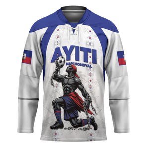 Custom Haiti Ayiti Nan Mondyal 2026 Hockey Jersey Fyete Lit Victwa White Version