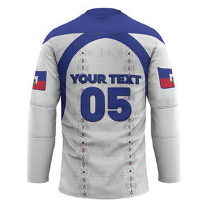 Custom Haiti Ayiti Nan Mondyal 2026 Hockey Jersey Fyete Lit Victwa White Version