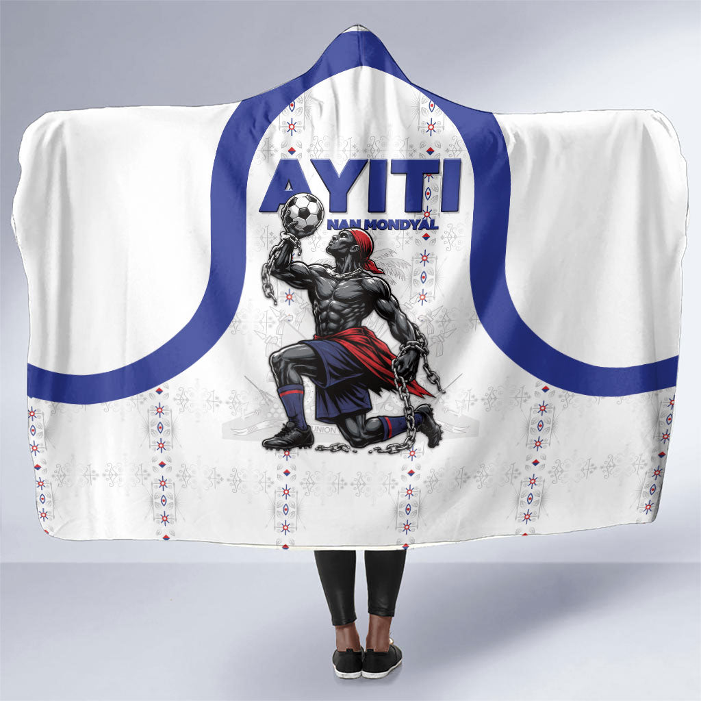 Haiti Ayiti Nan Mondyal 2026 Hooded Blanket Fyete Lit Victwa White Version