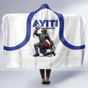Haiti Ayiti Nan Mondyal 2026 Hooded Blanket Fyete Lit Victwa White Version