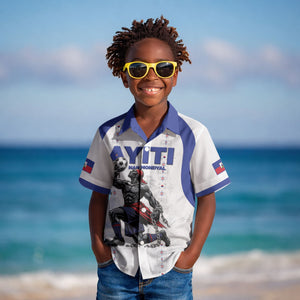 Custom Haiti Ayiti Nan Mondyal 2026 Kid Hawaiian Shirt Fyete Lit Victwa White Version