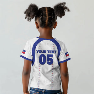Custom Haiti Ayiti Nan Mondyal 2026 Kid T shirt Fyete Lit Victwa White Version
