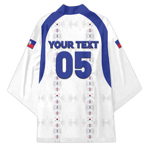 Custom Haiti Ayiti Nan Mondyal 2026 Kimono Fyete Lit Victwa White Version