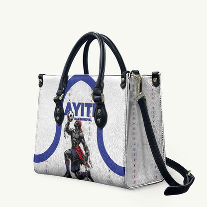 Haiti Ayiti Nan Mondyal 2026 Leather Bag Fyete Lit Victwa White Version
