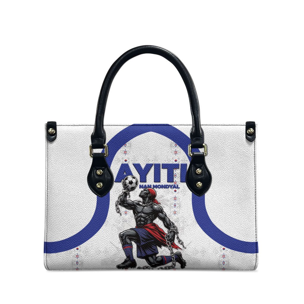 Haiti Ayiti Nan Mondyal 2026 Leather Bag Fyete Lit Victwa White Version