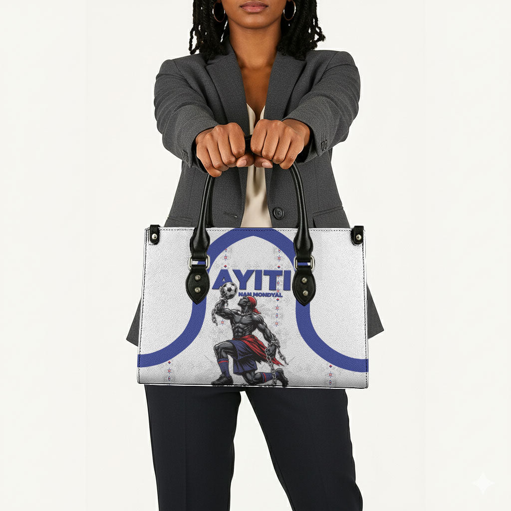 Haiti Ayiti Nan Mondyal 2026 Leather Bag Fyete Lit Victwa White Version