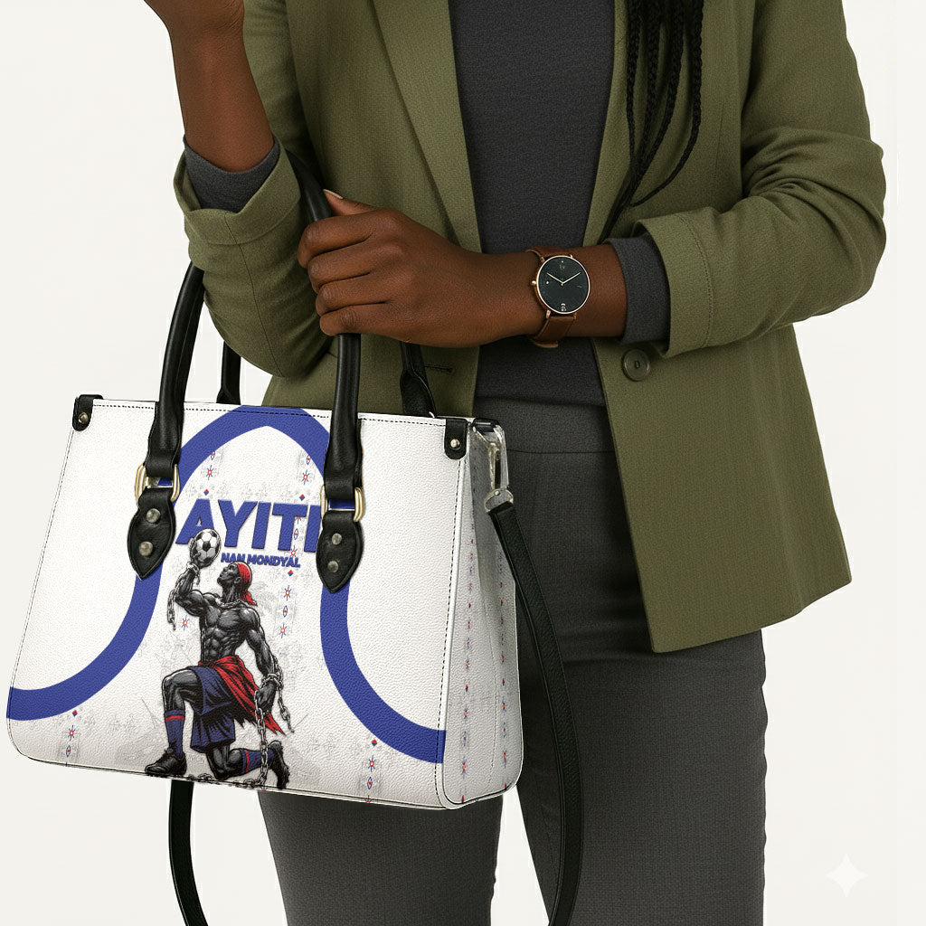 Haiti Ayiti Nan Mondyal 2026 Leather Bag Fyete Lit Victwa White Version