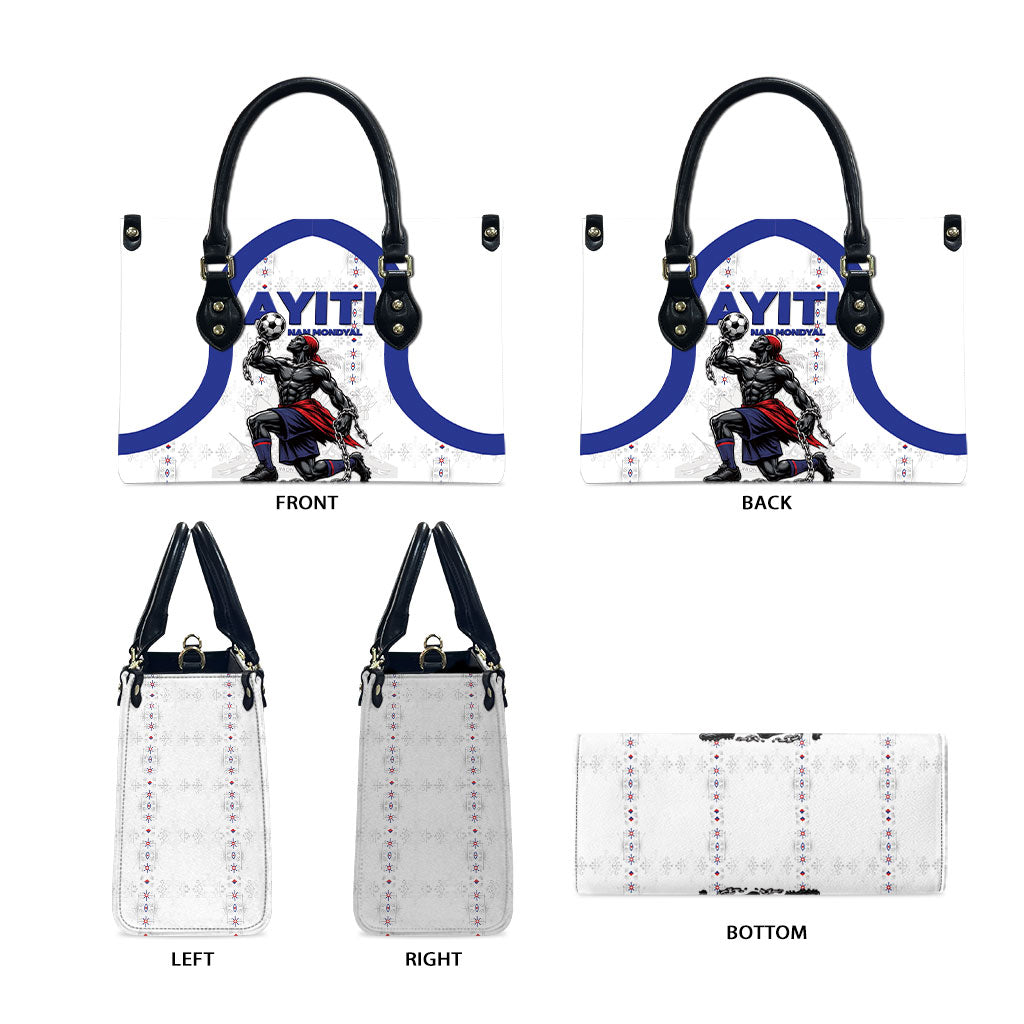 Haiti Ayiti Nan Mondyal 2026 Leather Bag Fyete Lit Victwa White Version